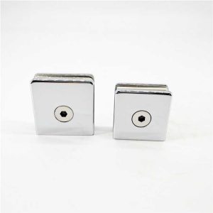 Square Single Port 0 degree Bathroom Clip Stainless Steel Shower Frameless Tempered Glass Door Clamps