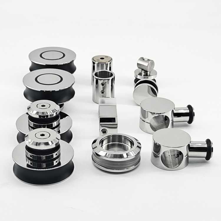 Frameless chrome stainless steel sliding glass shower door track barn shower door chrome/satin hardware - Image 7