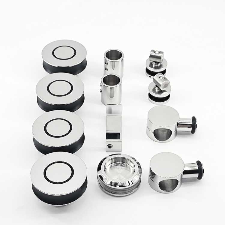 Frameless chrome stainless steel sliding glass shower door track barn shower door chrome/satin hardware - Image 6