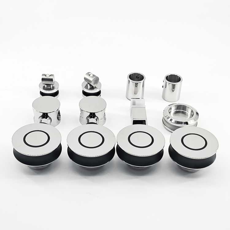 Frameless chrome stainless steel sliding glass shower door track barn shower door chrome/satin hardware - Image 4