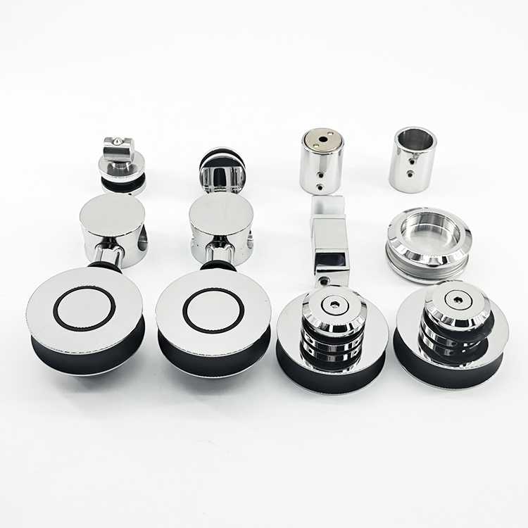 Frameless chrome stainless steel sliding glass shower door track barn shower door chrome/satin hardware - Image 5