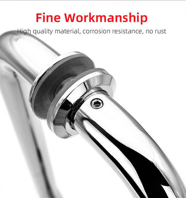 304 Stainless Steel Satin Gold Round Back to Back Pull Glass Door Handle for Hotel Spa - Image 2