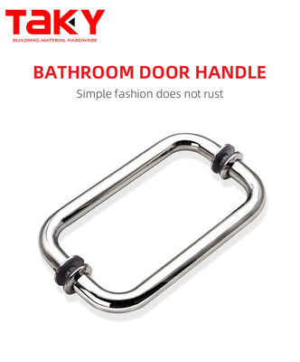 304 Stainless Steel Satin Gold Round Back to Back Pull Glass Door Handle for Hotel Spa - Image 3