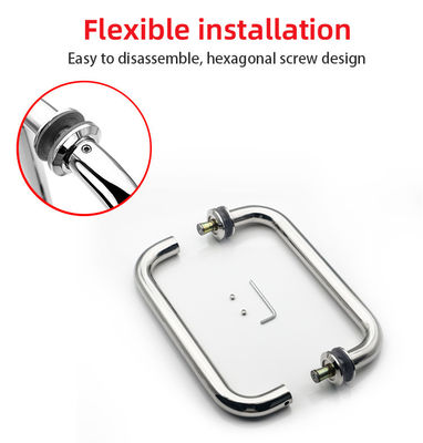 304 Stainless Steel Satin Gold Round Back to Back Pull Glass Door Handle for Hotel Spa - Image 4