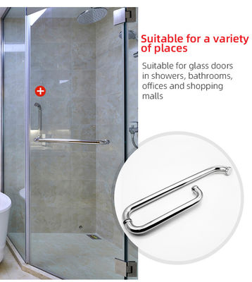Round Stainless Steel Shower Room Glass Push Pull Handle with Polish Finish - Image 2
