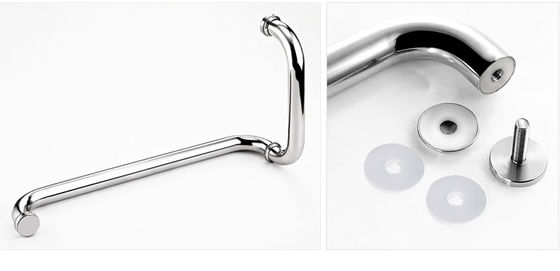Round Stainless Steel Shower Room Glass Push Pull Handle with Polish Finish - Image 3