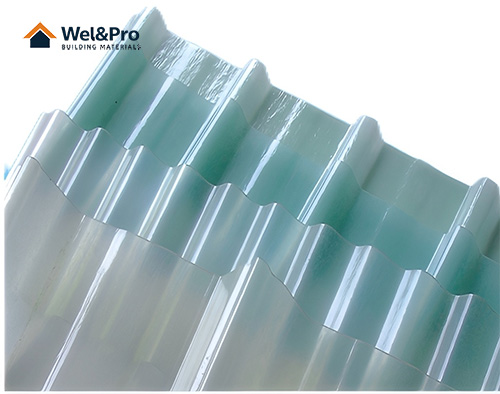 Transparent FRP roof sheet