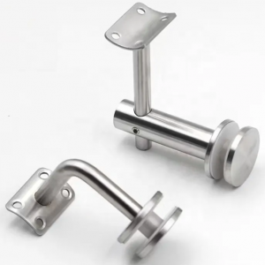 Glass Stair Railing Pipe Support Mounting Stainless Steel Handrail Adjustable Bracket